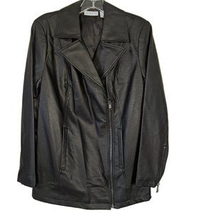 Studio by Denim & Co Faux Leather Long Moto Jacket